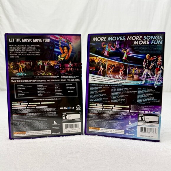 XBOX 360 Kinect Dance Central Game Bundle of 2 Discs 1 & 2 - Picture 2 of 8